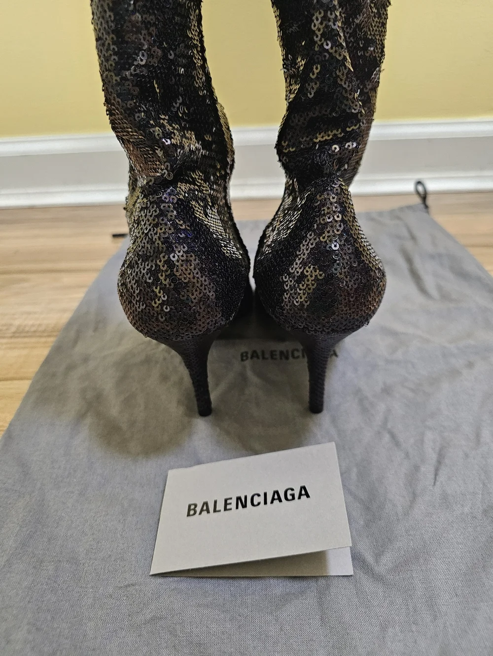 New Balenciaga Sequins Embellished Knife Boots - Picture 7 of 15